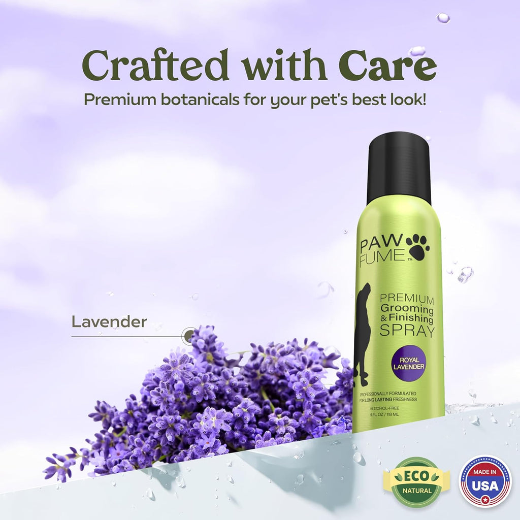 PAWFUME Royal Lavender Dog Detangler Spray – Hypoallergenic & Moisturizing for Luxurious Salon-Quality Grooming, 1-Pack