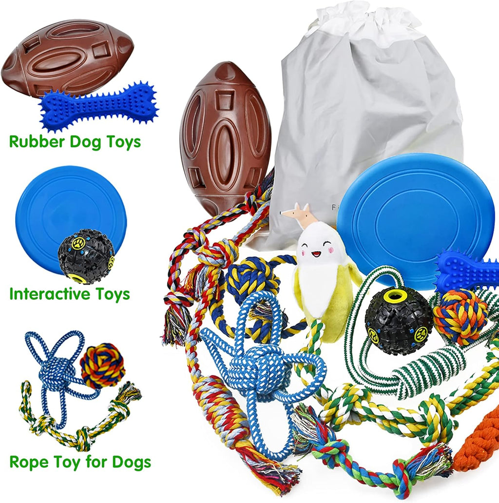 Ultimate 14-Pack Puppy Chew Toy Bundle - Fun Squeaky Toys, Tug-of-War Games, and Teething Relief for Small Dogs!