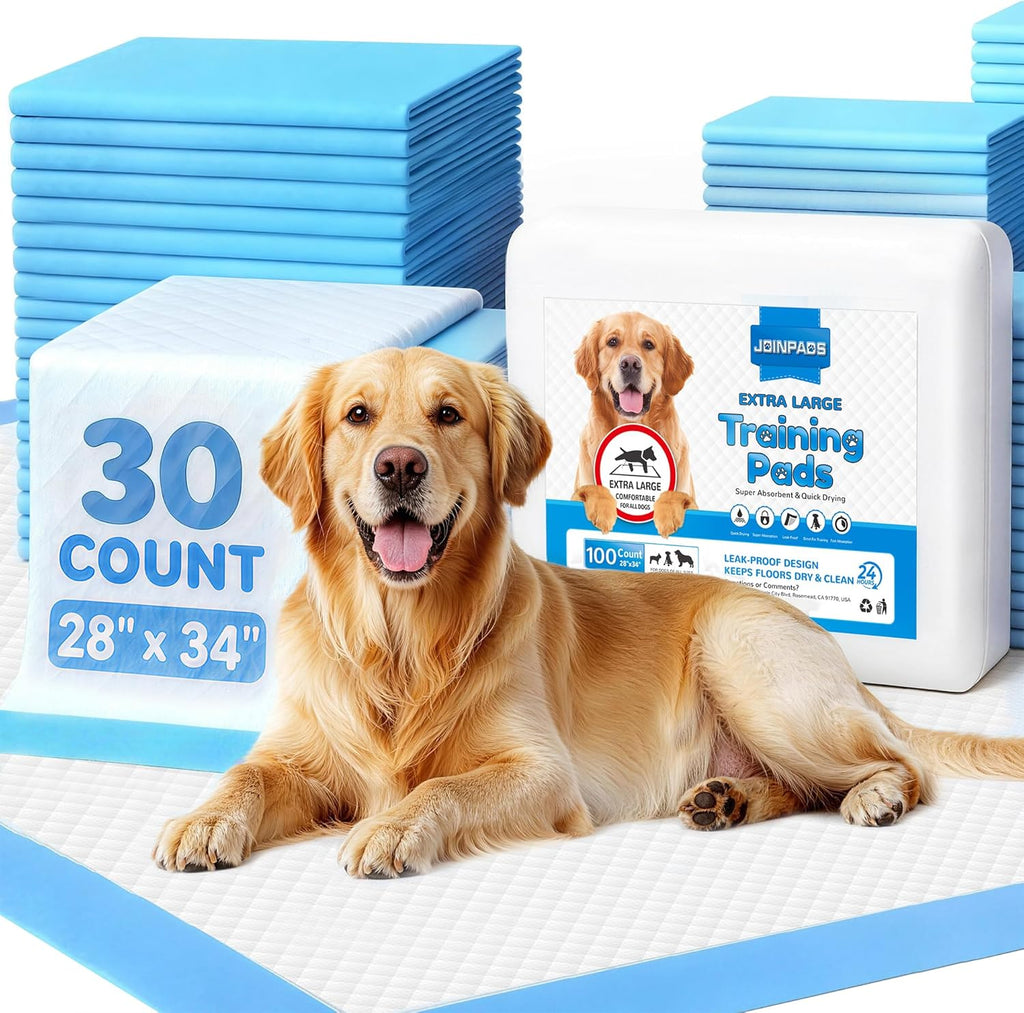 Extra Large Super Absorbent Dog Pee Pads - Leak-Free Disposable Puppy Potty Training Pads 28"X34