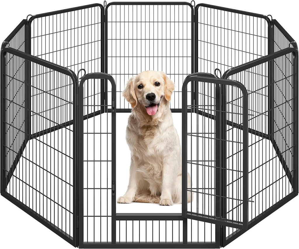 Ultimate 8-Panel Dog Playpen - 40" High Portable Indoor/Outdoor Fence with Gate for Medium & Large Breeds