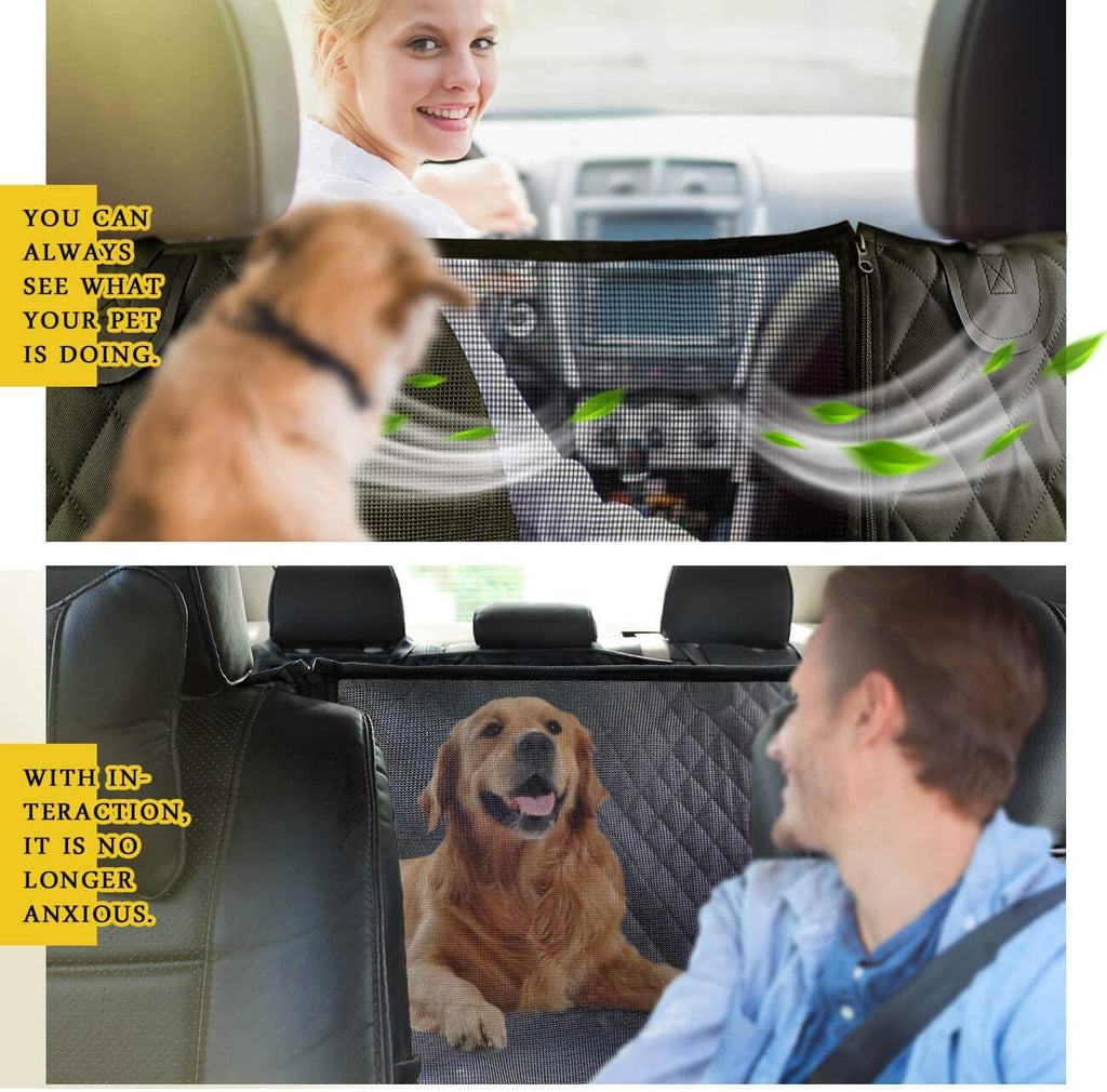 Ultimate Waterproof Dog Car Seat Cover - Scratch-Resistant Hammock with Breathable Mesh Window for Maximum Back Seat Protection
