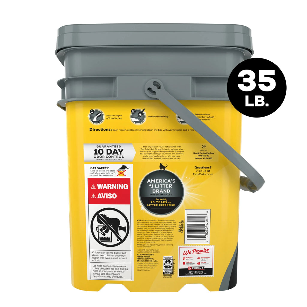 Purina 4-In-1 Strength Floral Scented Clumping Cat Litter - 35 Lb Pail for Ultimate Odor Control and Freshness
