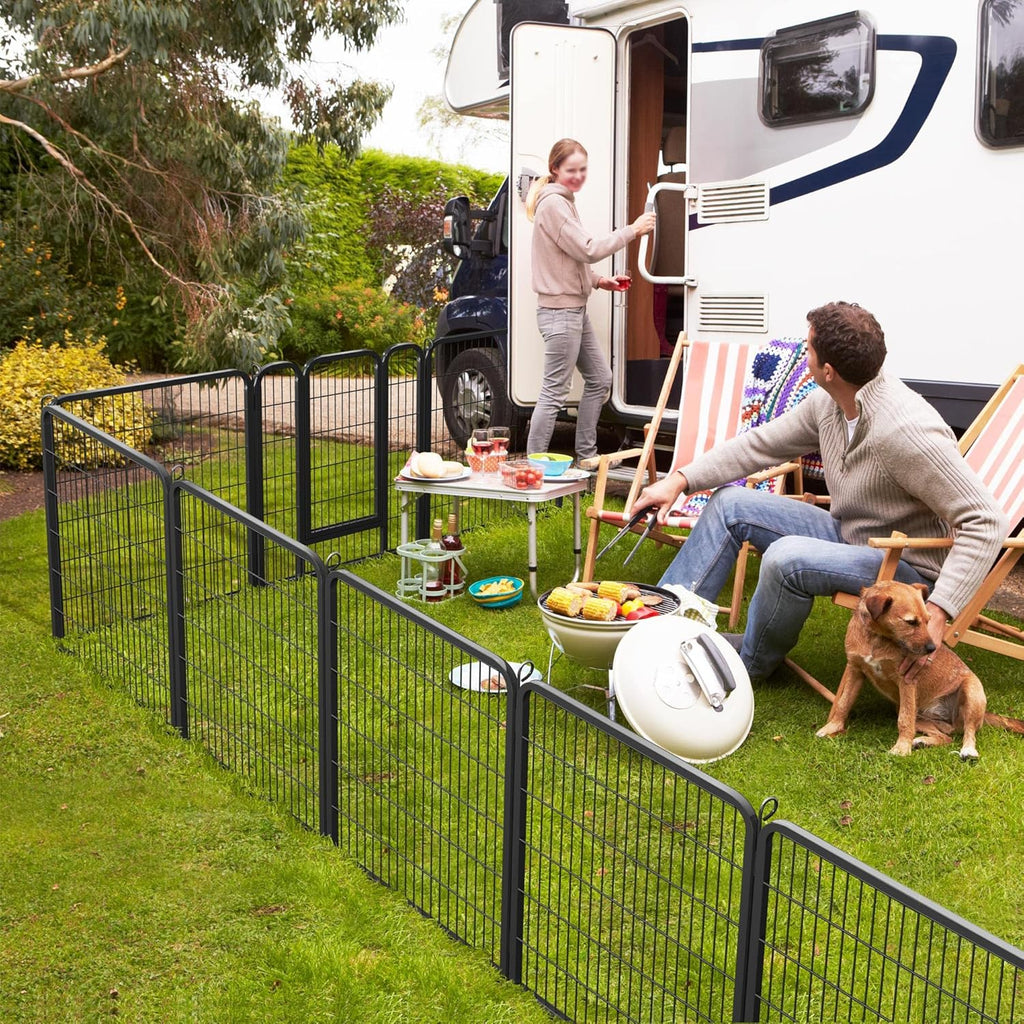 Ultimate 8-Panel Dog Playpen - 40" High Portable Indoor/Outdoor Fence with Gate for Medium & Large Breeds