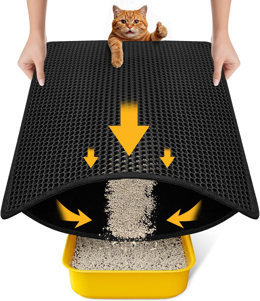 Revolutionary Cat Litter Mat - Double Layer EVA Honeycomb Design, Waterproof & Easy to Clean, Perfect for Less Mess and Maximum Comfort!