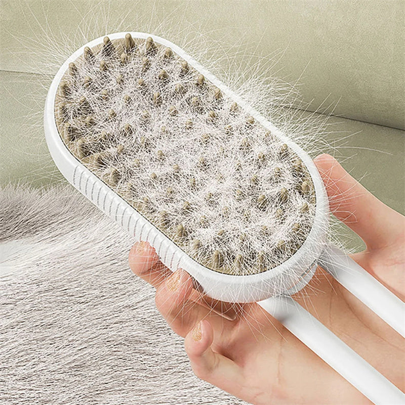 3-in-1 Electric Cat & Dog Steam Brush - Groom, Massage & Remove Hair Effortlessly!