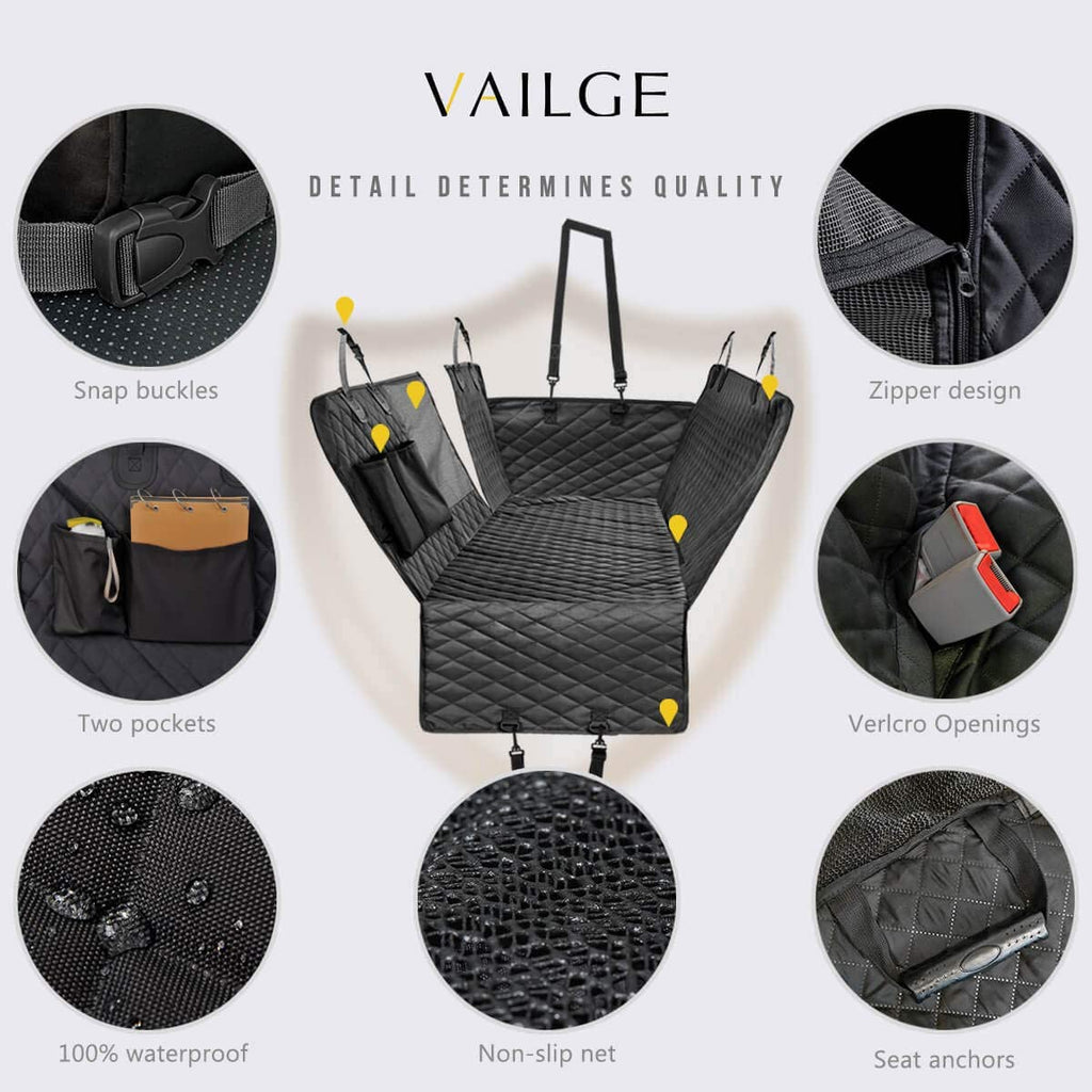 Ultimate Waterproof Dog Car Seat Cover - Scratch-Resistant Hammock with Breathable Mesh Window for Maximum Back Seat Protection