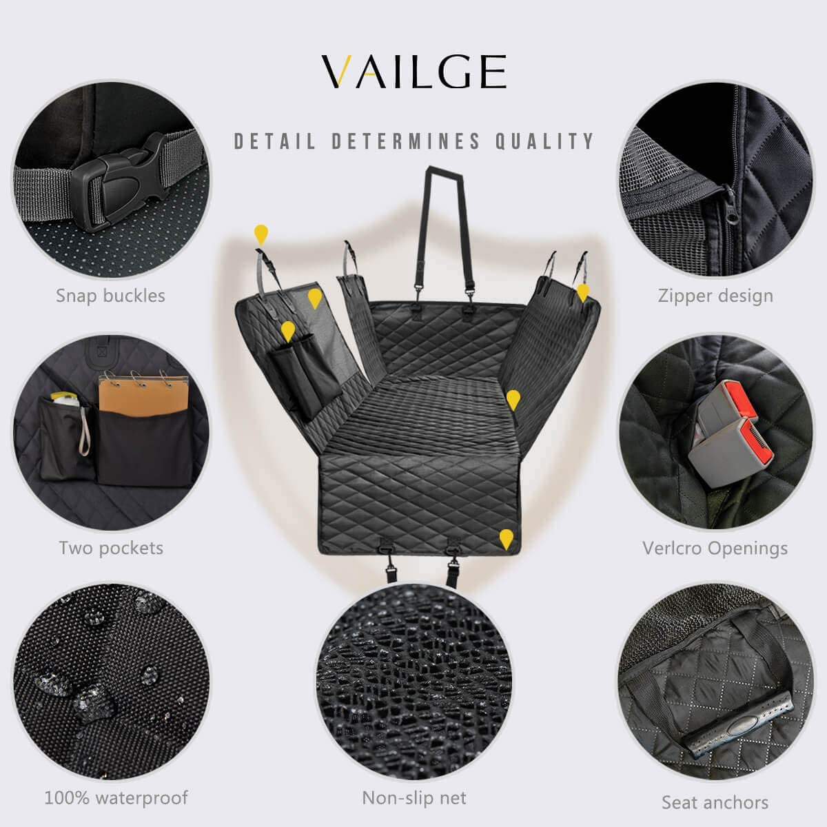 Ultimate Waterproof Dog Car Seat Cover - Scratch-Resistant Hammock with Breathable Mesh Window for Maximum Back Seat Protection