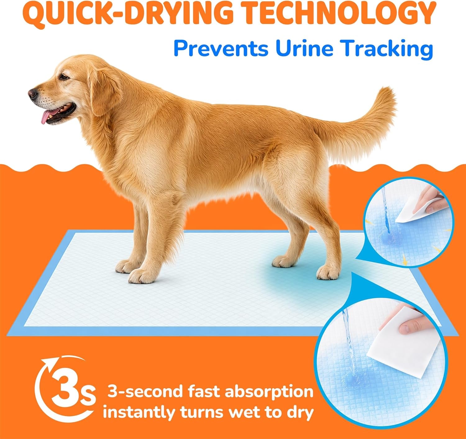 Extra Large Super Absorbent Dog Pee Pads - Leak-Free Disposable Puppy Potty Training Pads 28"X34