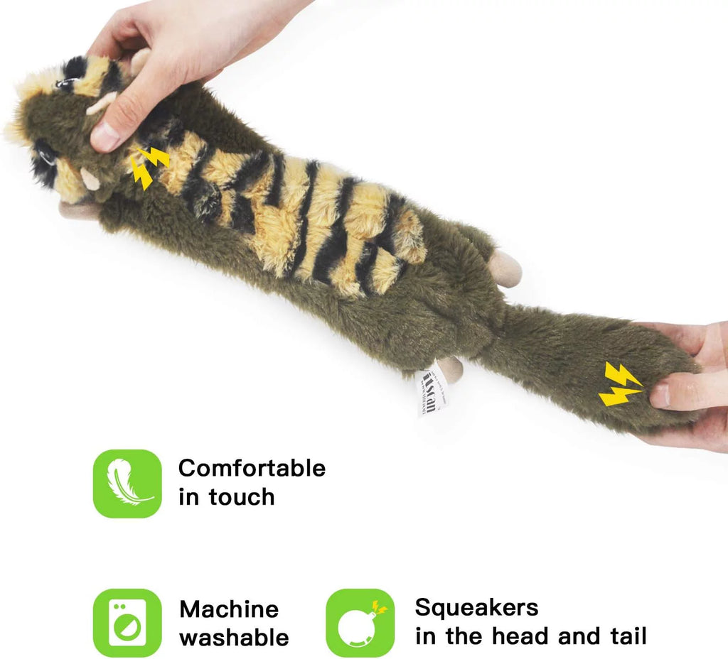 6-Pack No Stuffing Dog Squeaky Toys - Durable Plush Crinkle Toys for Small Dogs, Perfect for Teething and Chewing!