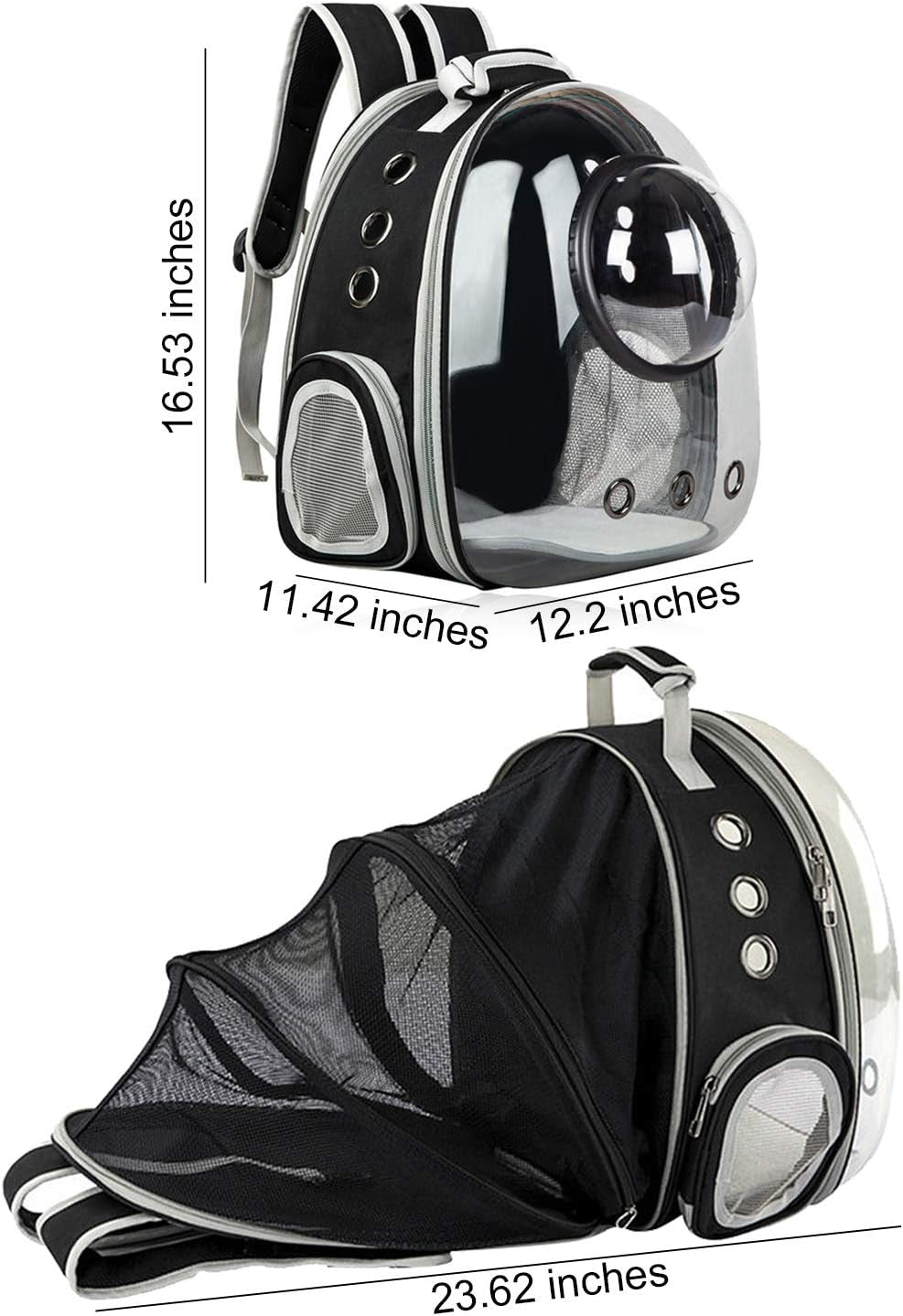 Versatile Black Cat & Dog Backpack Carrier - Perfect for Travel, Hiking & Outdoor Adventures!
