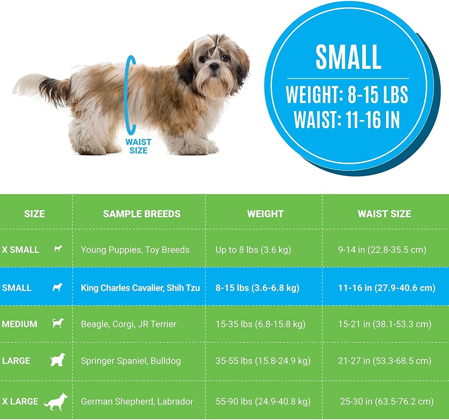 Super Absorbent Leak-Proof Male Dog Diapers - 20 Count Small with Adjustable Fit, Moisture Control & Wetness Indicator