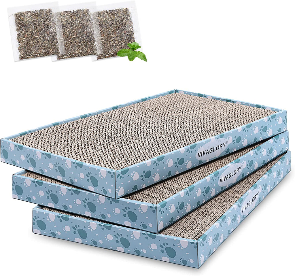 Ultimate Cat Scratcher Pad - 3-Pack Extra Wide Cardboard Scratch Boards with Catnip for Indoor Kittens