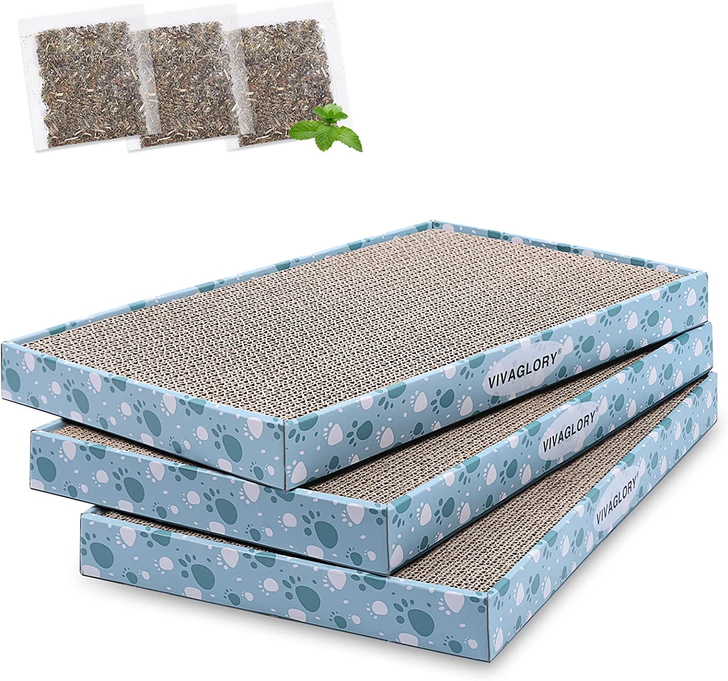 Ultimate Cat Scratcher Pad - 3-Pack Extra Wide Cardboard Scratch Boards with Catnip for Indoor Kittens