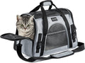 Airline Approved Portable Pet Carrier for Cats and Small Dogs - Grey with Bowl, Perfect for Travel!