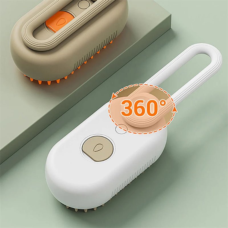 3-in-1 Electric Cat & Dog Steam Brush - Groom, Massage & Remove Hair Effortlessly!