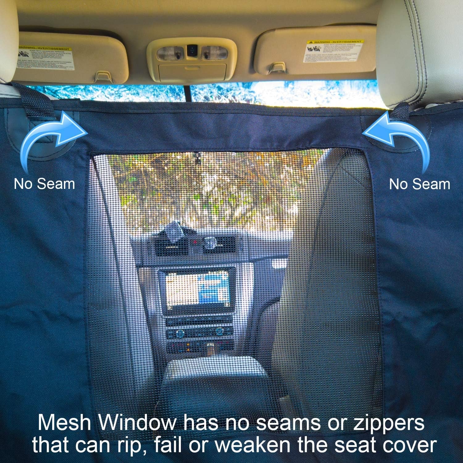 Premium 5-Piece Pet Seat Cover & Dog Hammock with Washable Fleece Mat, Mesh Window & Durable Metal Buckles - Ultimate Protection for Your Car