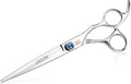 Premium 7" Ergonomic Dog Grooming Scissors - Sharp & Comfortable Shears with Jewelled Screw - Perfect Christmas Gift for Pet Lovers!