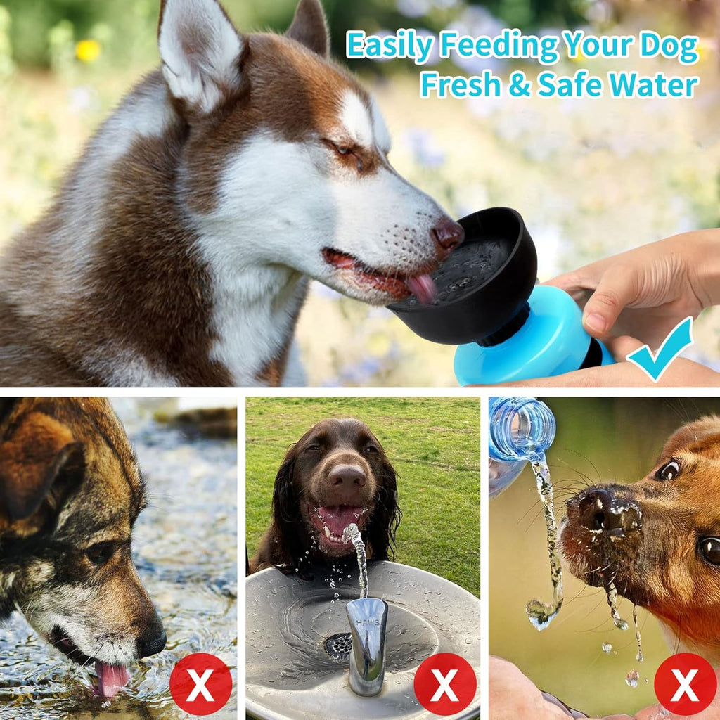 Portable Dog Water Bottle & Bowl Dispenser - Perfect for Outdoor Adventures, Hiking & Travel - Leak Proof & BPA Free for Safe Hydration
