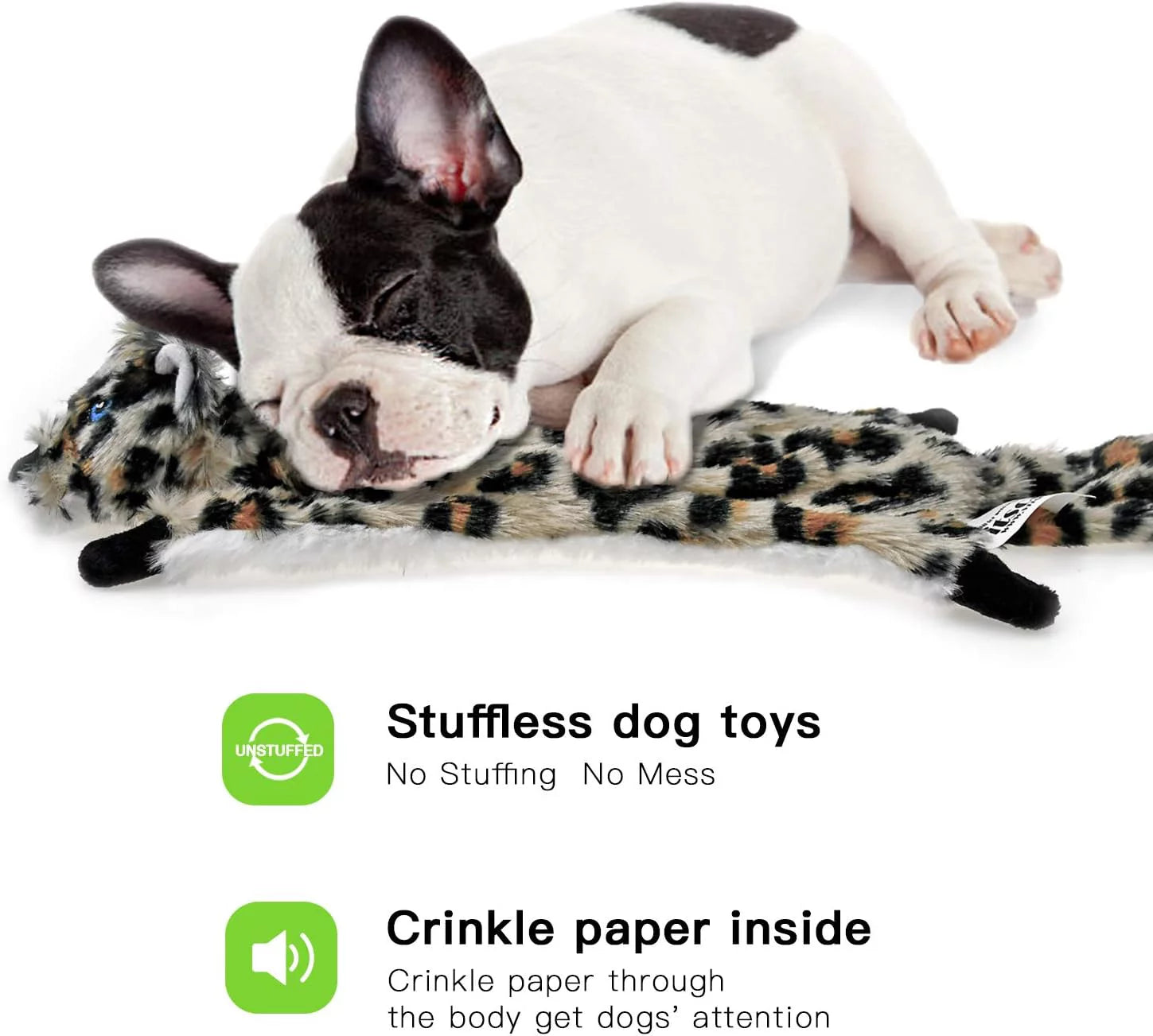 6-Pack No Stuffing Dog Squeaky Toys - Durable Plush Crinkle Toys for Small Dogs, Perfect for Teething and Chewing!