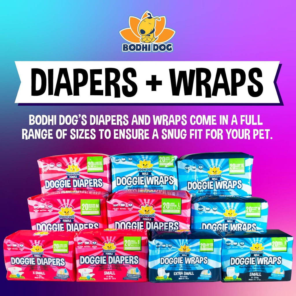 Super Absorbent Leak-Proof Male Dog Diapers - 20 Count Small with Adjustable Fit, Moisture Control & Wetness Indicator