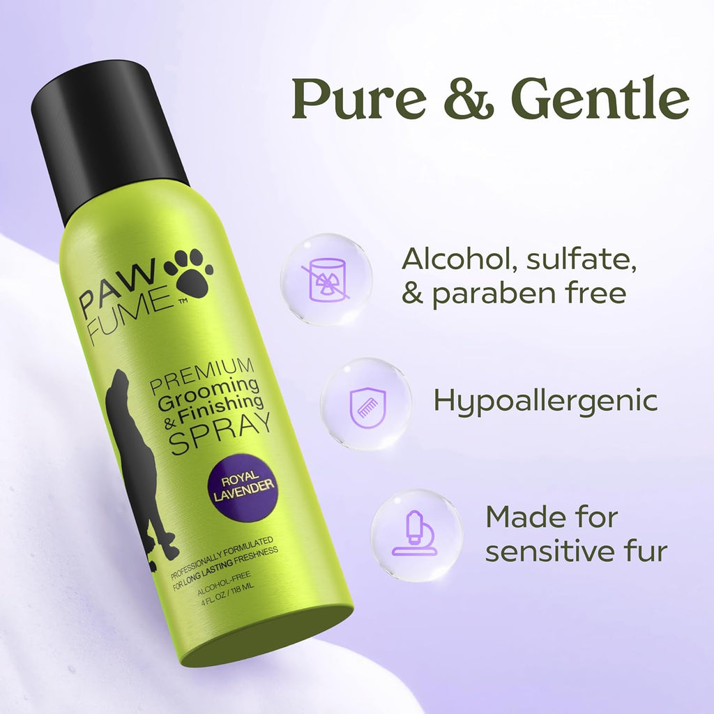 PAWFUME Royal Lavender Dog Detangler Spray – Hypoallergenic & Moisturizing for Luxurious Salon-Quality Grooming, 1-Pack