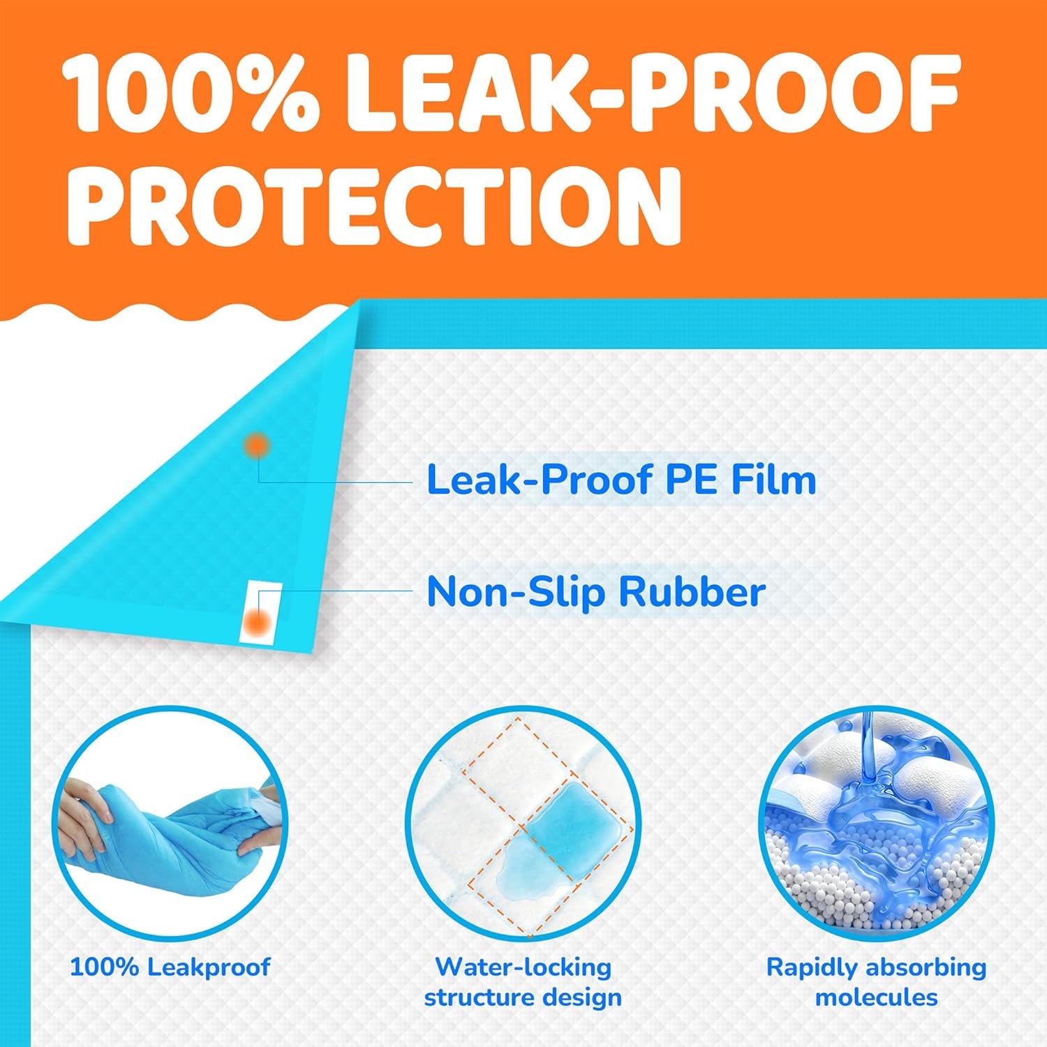 Extra Large Super Absorbent Dog Pee Pads - Leak-Free Disposable Puppy Potty Training Pads 28"X34