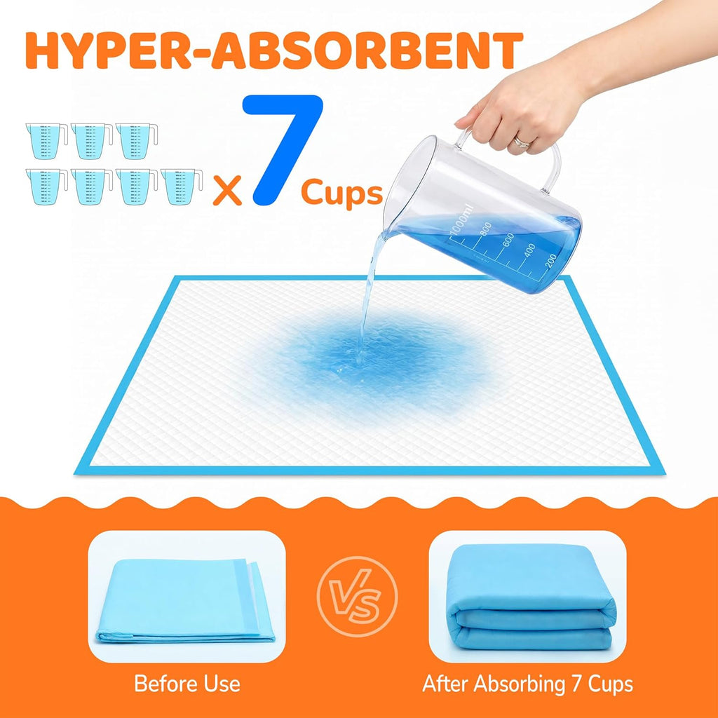 Extra Large Super Absorbent Dog Pee Pads - Leak-Free Disposable Puppy Potty Training Pads 28"X34