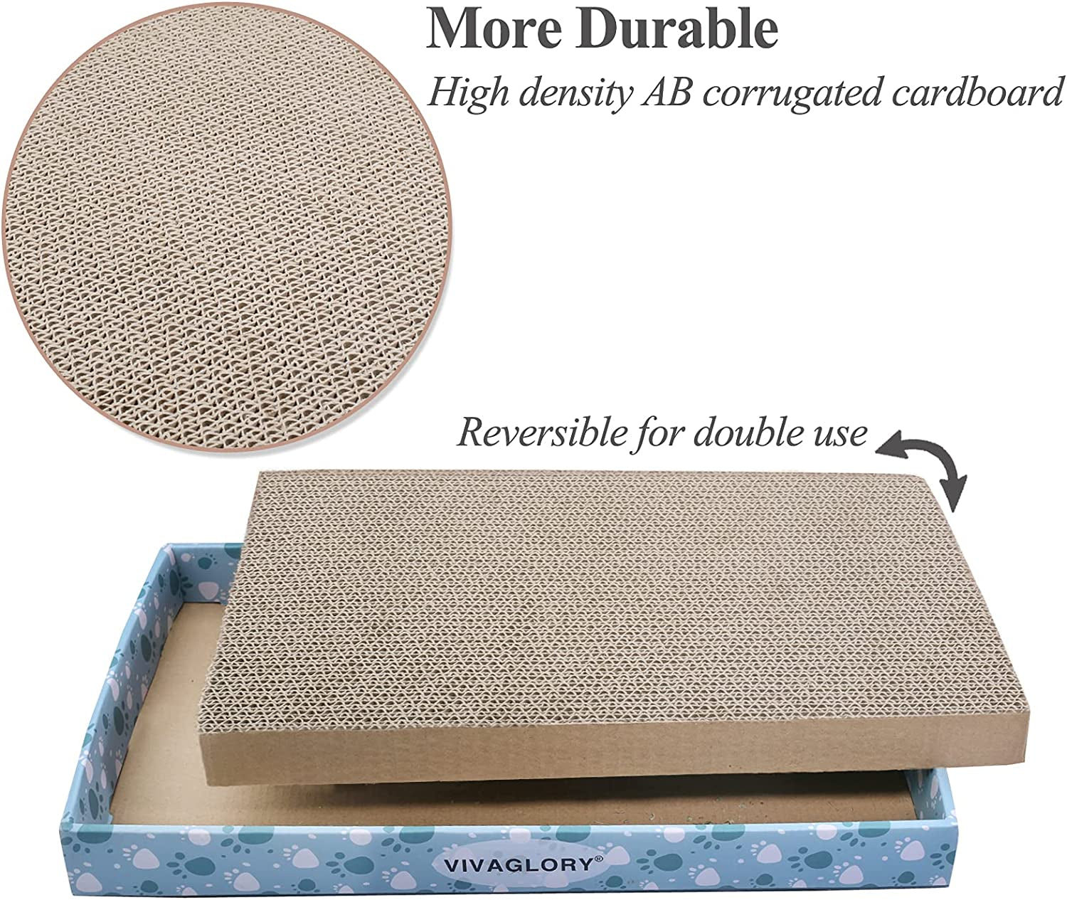 Ultimate Cat Scratcher Pad - 3-Pack Extra Wide Cardboard Scratch Boards with Catnip for Indoor Kittens
