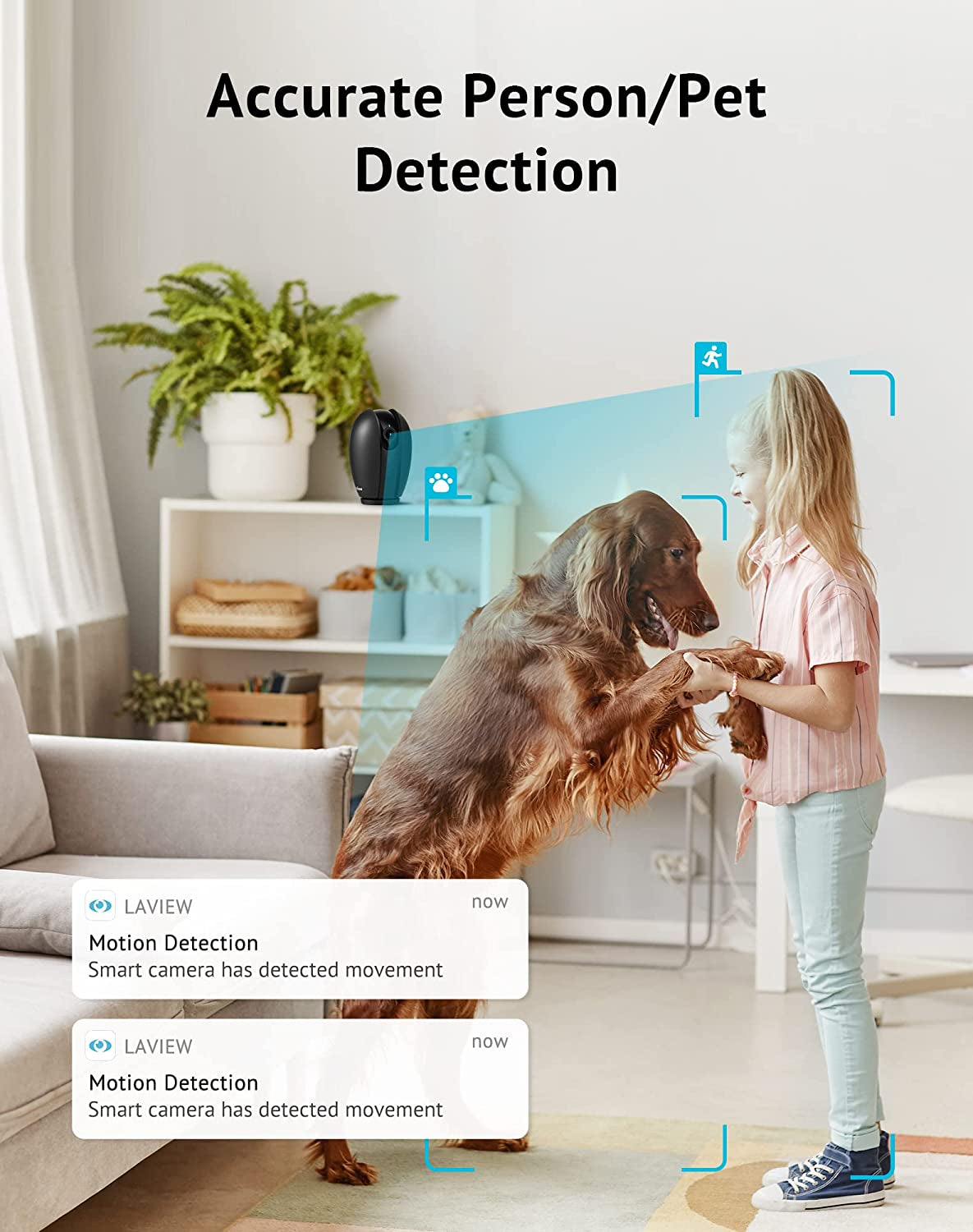 360° 1080P Indoor Security Camera - Smart Baby Monitor with Motion Detection, Night Vision, 2-Way Audio & Alexa Compatibility - Ideal for Pets & Home Safety!