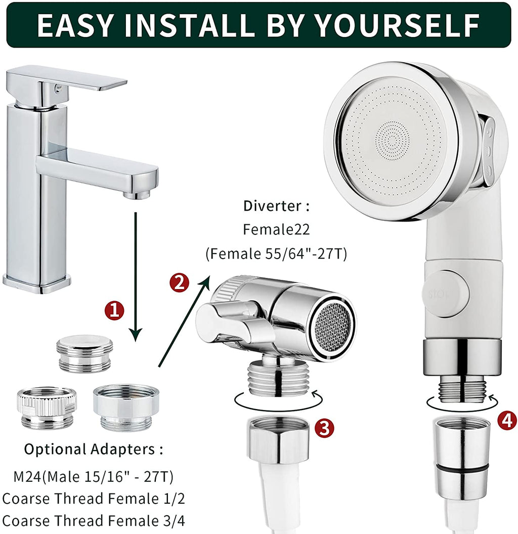 Versatile Sink Faucet Sprayer Attachment - Ideal for Dog Bathing, Laundry, and Kitchen Use!