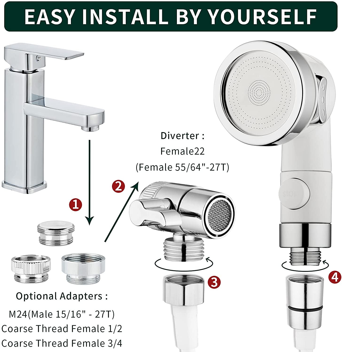 Versatile Sink Faucet Sprayer Attachment - Ideal for Dog Bathing, Laundry, and Kitchen Use!