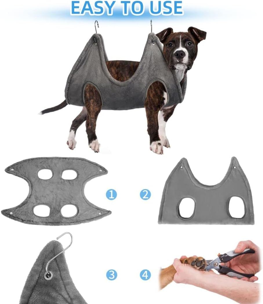 Ultimate Pet Grooming Hammock Harness with Nail Clippers & Accessories - Perfect for Stress-Free Nail Trimming of Large Dogs!