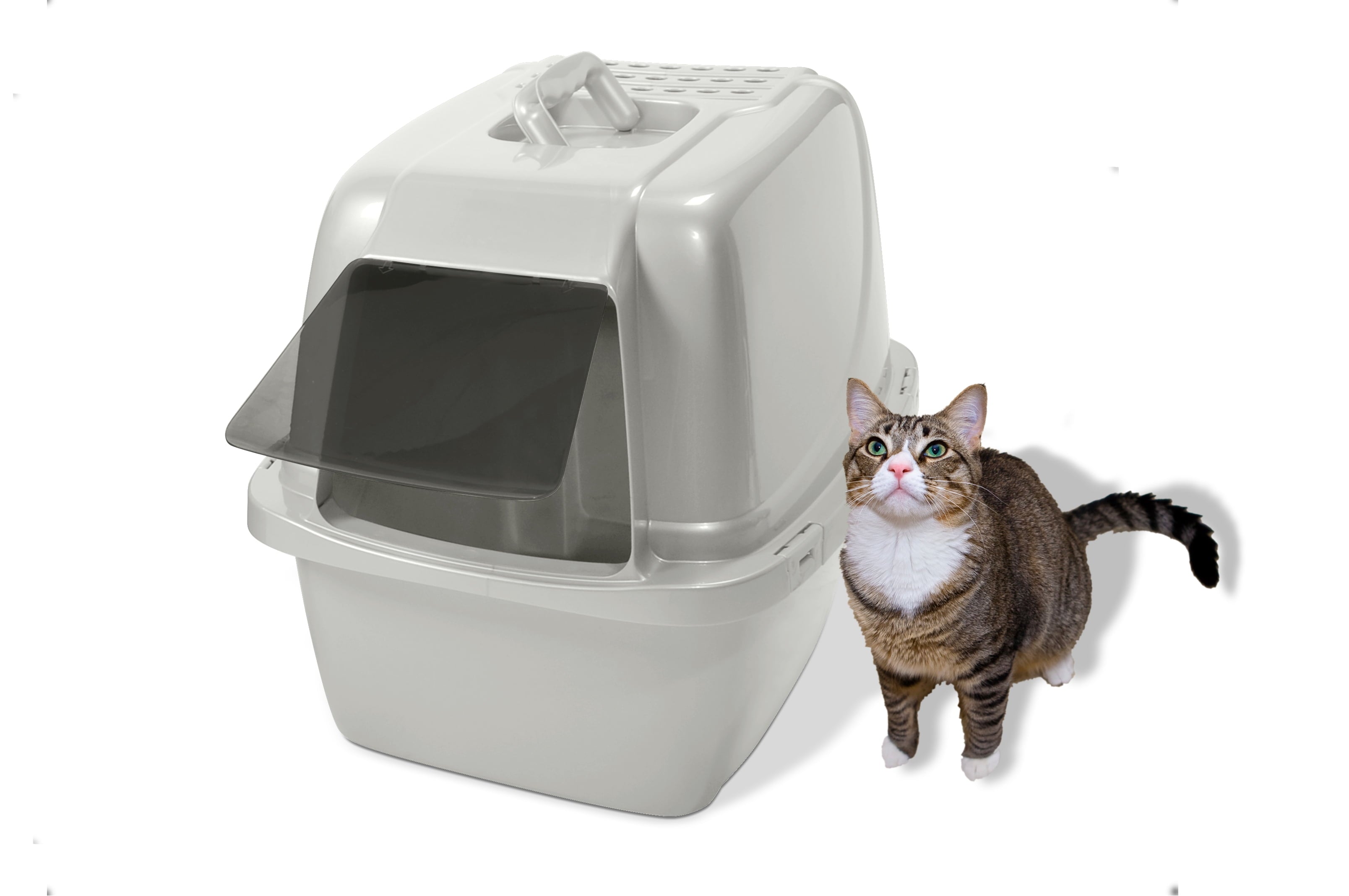 Large White Enclosed Cat Litter Box - Stylish & Functional Privacy Solution for Your Feline Friend