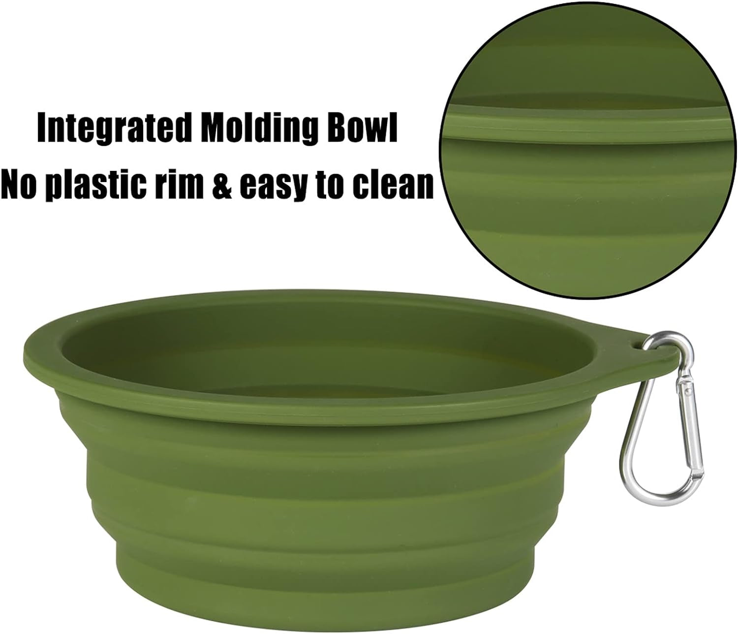 2-Pack Collapsible Silicone Dog Bowls - Perfect for Travel, Hiking & Outdoor Adventures - 600ml Capacity in Navy Blue & Dark Green