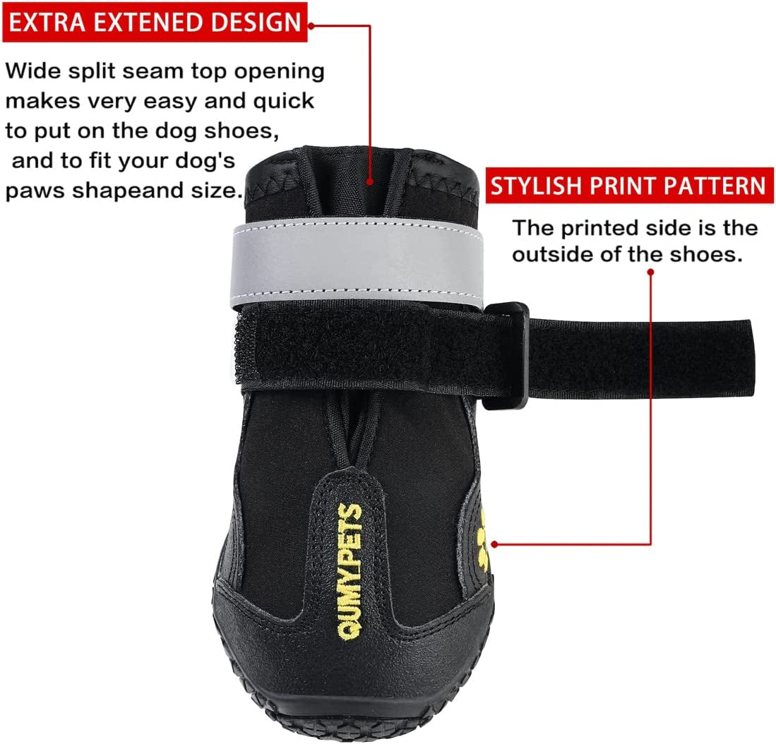 Premium Dog Boots for All Seasons - Durable, Water-Resistant Paw Protectors for Large & Medium Dogs - Ideal for Snow, Hot Pavement, and Indoor Slippery Floors