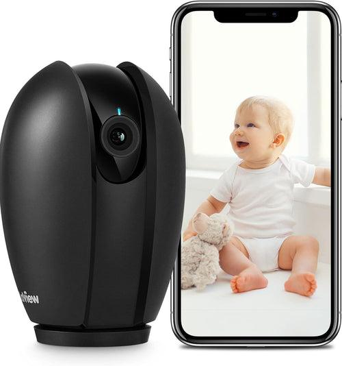 360° 1080P Indoor Security Camera - Smart Baby Monitor with Motion Detection, Night Vision, 2-Way Audio & Alexa Compatibility - Ideal for Pets & Home Safety!