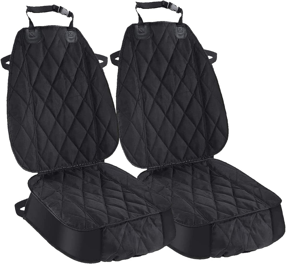 Premium Waterproof Dog Seat Cover for Cars, Trucks & SUVs - Heavy Duty 600D, Nonslip Backing, Hammock Style - 2 Pack, Black