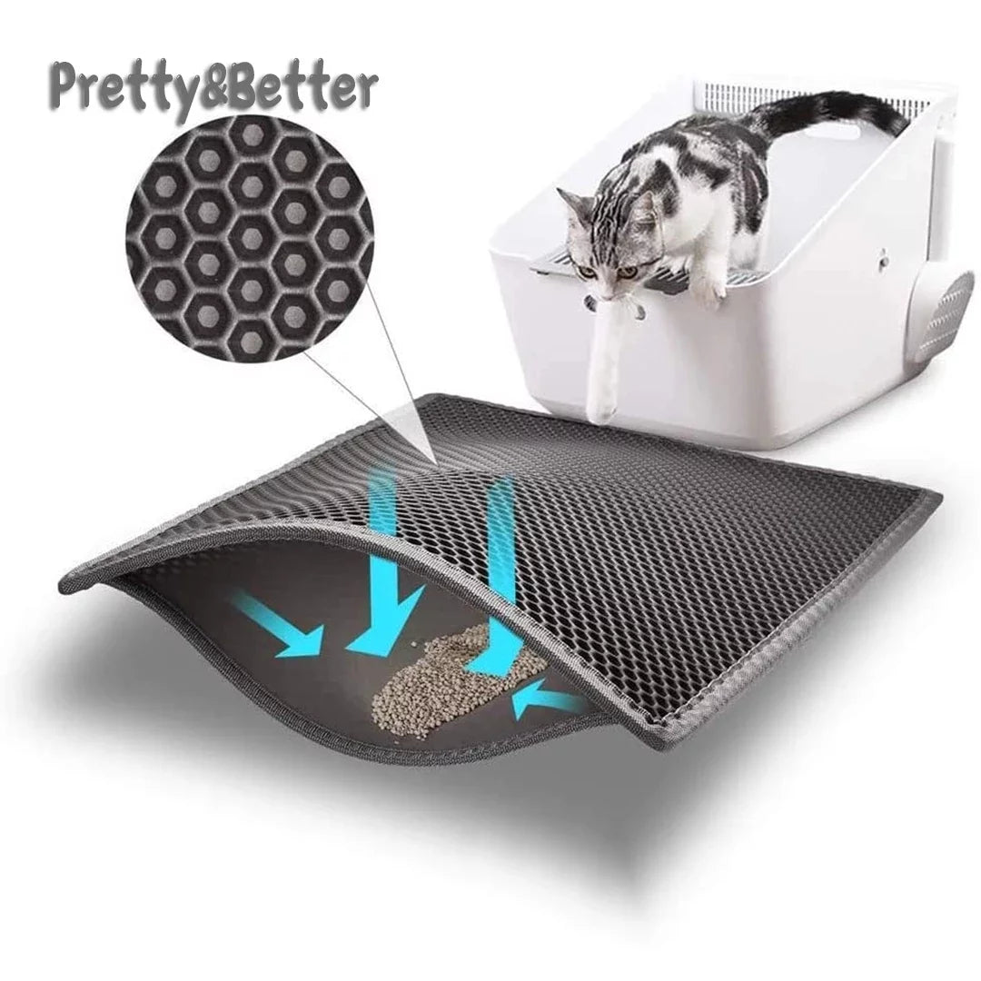 Ultimate Cat Litter Trapping Mat - Waterproof Honeycomb Design for Effortless Cleaning!