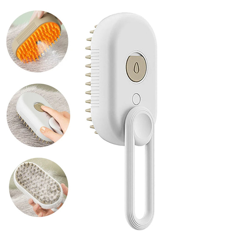 3-in-1 Electric Cat & Dog Steam Brush - Groom, Massage & Remove Hair Effortlessly!