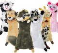 6-Pack No Stuffing Dog Squeaky Toys - Durable Plush Crinkle Toys for Small Dogs, Perfect for Teething and Chewing!