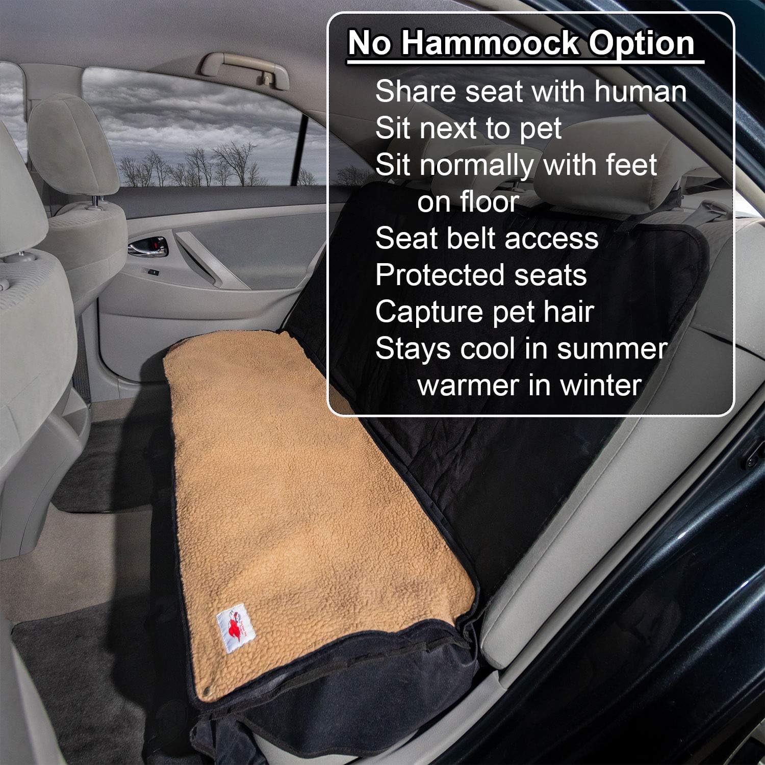 Premium 5-Piece Pet Seat Cover & Dog Hammock with Washable Fleece Mat, Mesh Window & Durable Metal Buckles - Ultimate Protection for Your Car