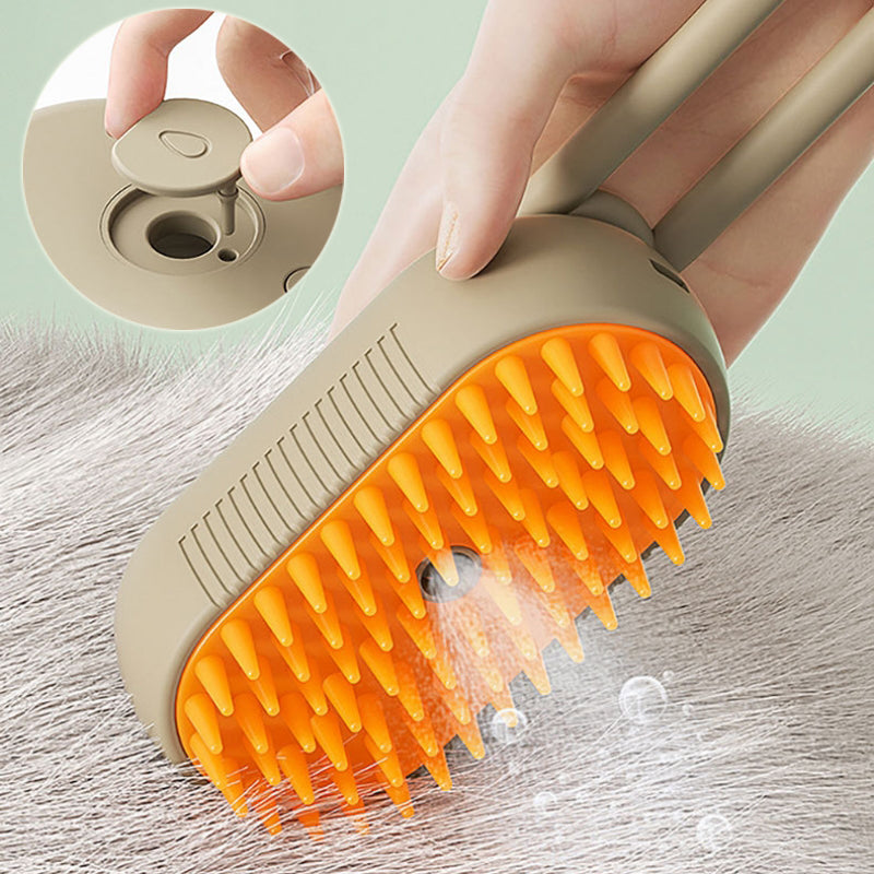 3-in-1 Electric Cat & Dog Steam Brush - Groom, Massage & Remove Hair Effortlessly!