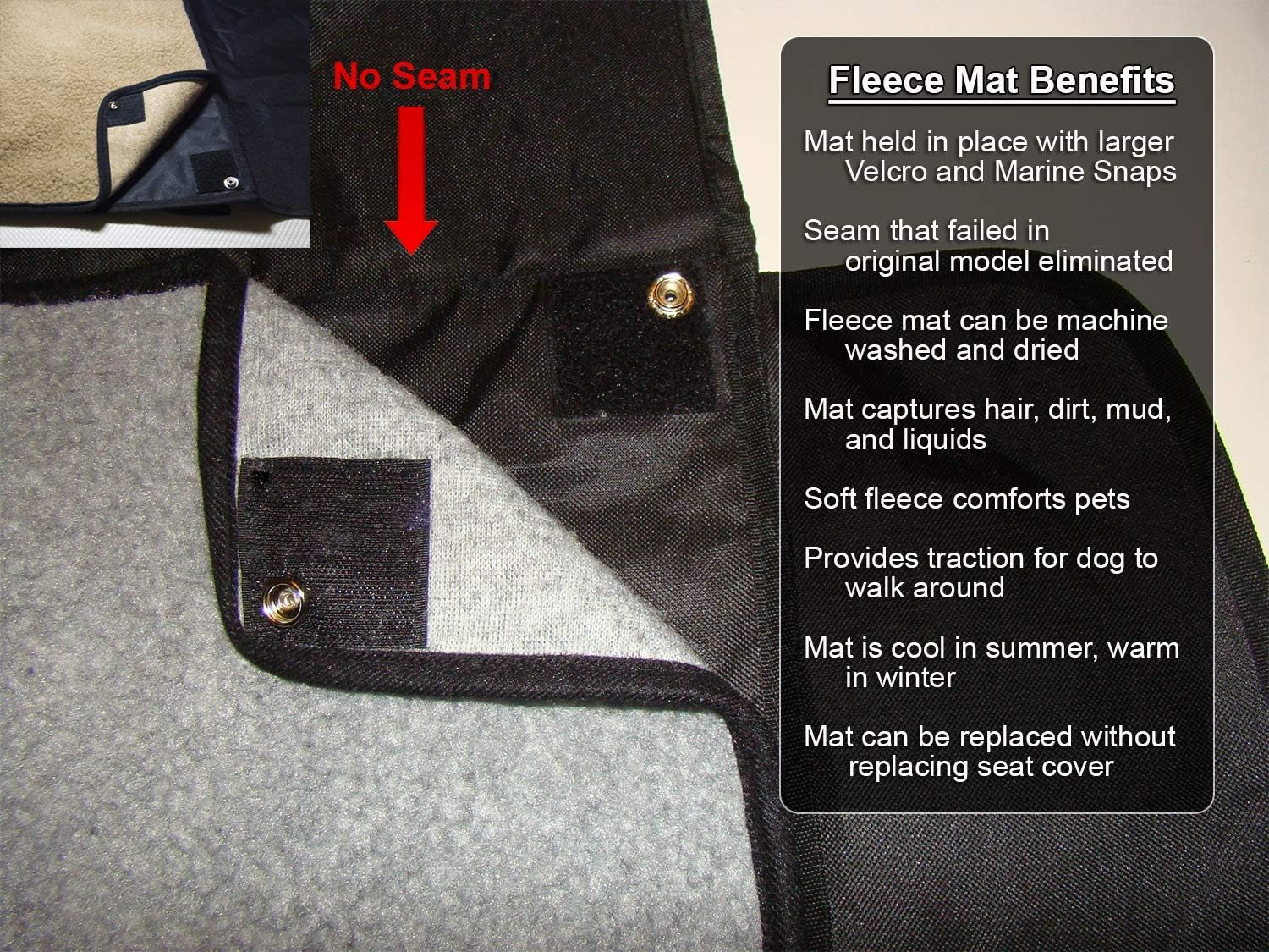 Premium 5-Piece Pet Seat Cover & Dog Hammock with Washable Fleece Mat, Mesh Window & Durable Metal Buckles - Ultimate Protection for Your Car