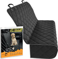 Ultimate Black Car Rear Seat Cover for Dogs - Durable, Waterproof, Scratch Resistant & Nonslip Protection - Machine Washable Pet Accessory for Back Seats