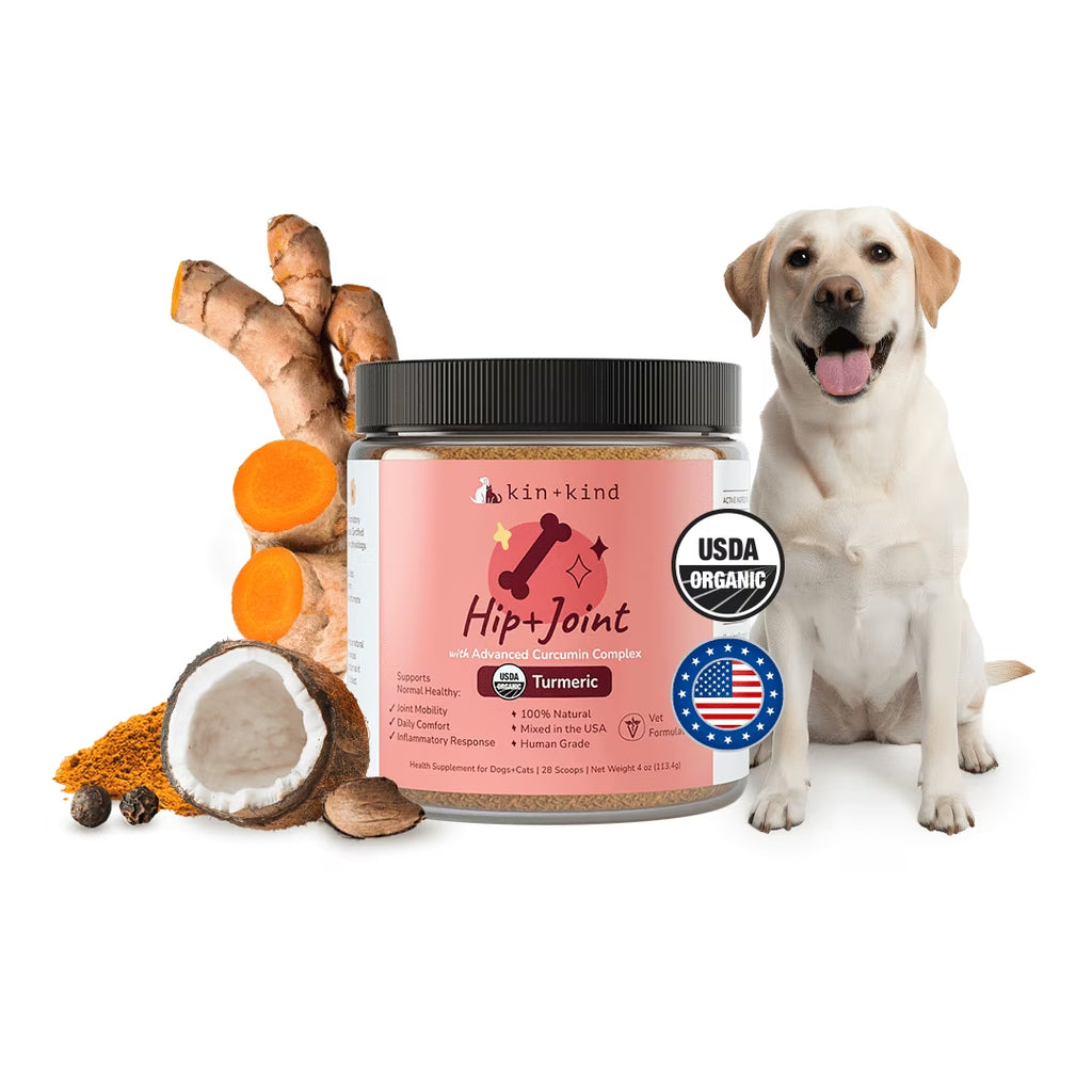 Premium Organic Hip & Joint Supplement for Dogs & Cats - 4 Oz (Medium)
