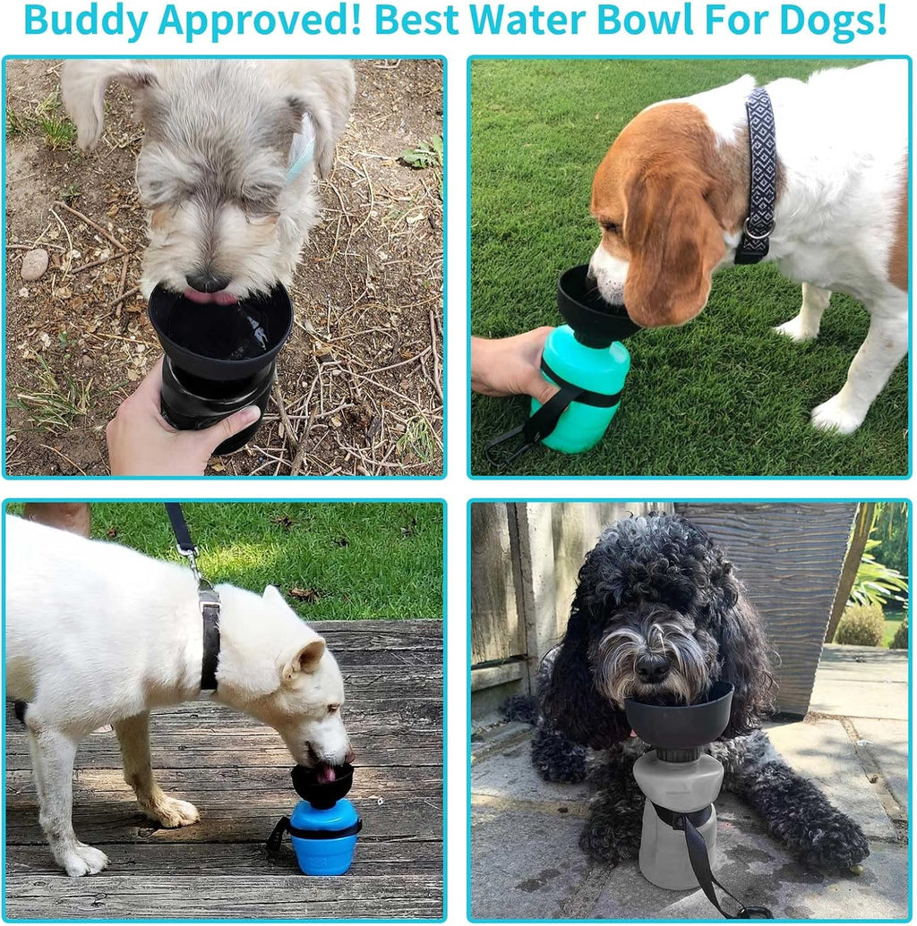 Portable Dog Water Bottle & Bowl Dispenser - Perfect for Outdoor Adventures, Hiking & Travel - Leak Proof & BPA Free for Safe Hydration