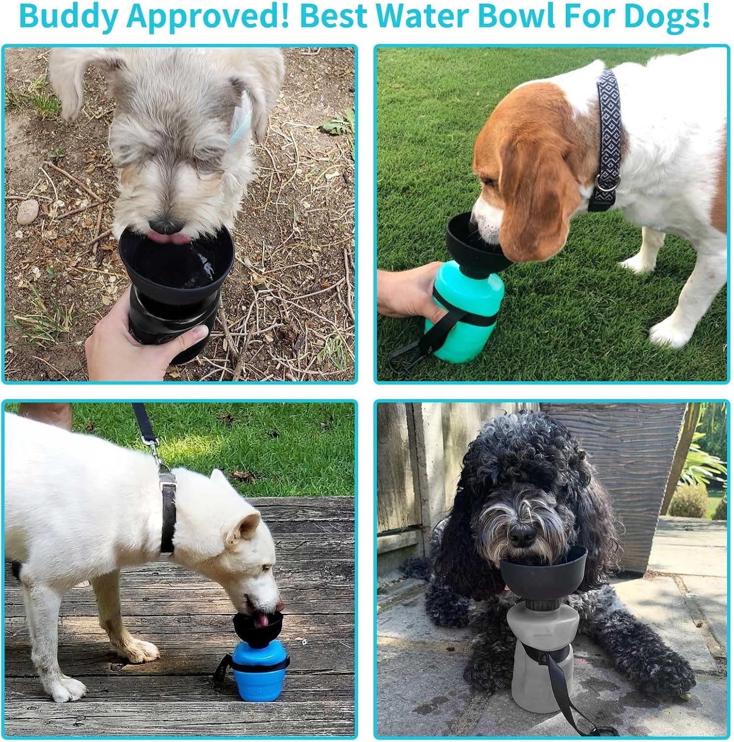 Portable Dog Water Bottle & Bowl Dispenser - Perfect for Outdoor Adventures, Hiking & Travel - Leak Proof & BPA Free for Safe Hydration