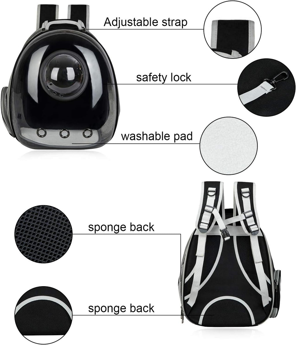 Versatile Black Cat & Dog Backpack Carrier - Perfect for Travel, Hiking & Outdoor Adventures!