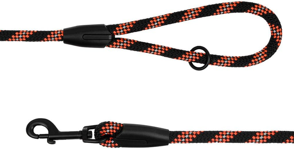 Durable 6Ft Reflective Rope Dog Leash for All Breeds - Perfect for Training & Outdoor Adventures (L/XL, Orange)