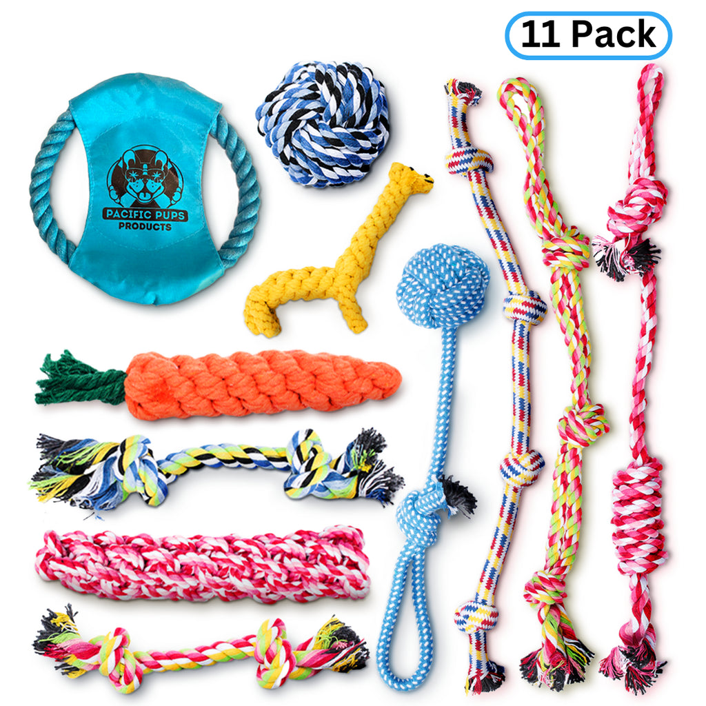 Ultimate 11-Piece Dog Rope Toy Set for Small & Medium Dogs - Perfect for Puppy Teething and Playtime!